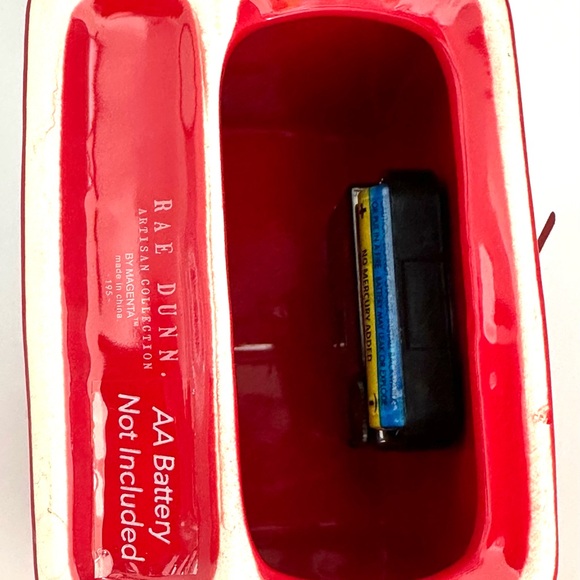 RAE DUNN Festive Red Ceramic House Shaped CHEER Clock - Picture 10 of 10